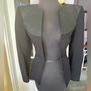 Gareth Pugh Cotton and Lamb Leather Blazer - NWOT